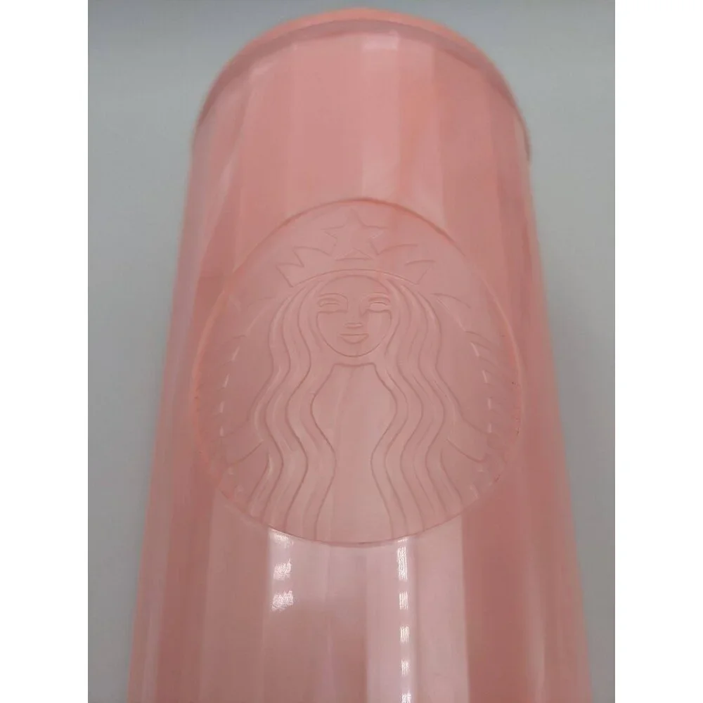 Starbucks pink marble Blush venti‎ tumbler with straw 24oz 2021